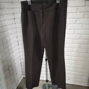Talbots Signature Ladies Size 12 Dark Brown Heavy Straight Legs Dress Pants